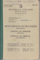 PASSPORT - BORDER PASS  -- LISTINA ZA PREHOD  - ITALIA  - 1970 -  ITALIA / SLOVENIA  - LADY PHOTO  -  COMPLET, 104 PAGES - Documents Historiques