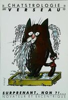 CHAT (Cat) VERSEAU Aquarius  - Série ASTROLOGIE - Illustration D'après Daniel Mennebeuf - Chats