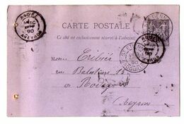 TB 2864 - Entier Postal Type Sage - Carte Postale Commerciale Mr ROULLIER à SAINT- ETIENNE Pour Mr .CRIBIER à RODEZ - Standaardpostkaarten En TSC (Voor 1995)