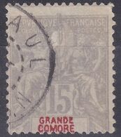 FAUX (de Fournier?) Grande Comore Type Groupe 15c Gris - Used Stamps