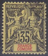 FAUX (de Fournier?) Grande Comore Type Groupe 35c Noir Sur Jaune - Used Stamps