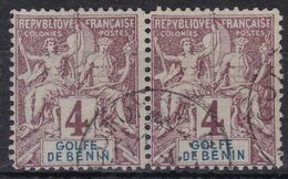FAUX (de Fournier?) Benin Type Groupe 4c Paire Rare ! - Used Stamps