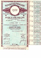 TITRE DETTE PUBLIQUE 1932- 4,5 % - TRANCHE B - PARIS 1932 - Autres & Non Classés