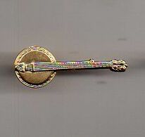 REF MON4  : Pin's Pin Instrument De Musique Doré Banjo - Musique