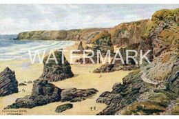 BEDRUTHAN STEPS NEAR NEWQUAY OLD ART COLOUR POSTCARD SALMON 2324 ARTIST SIGNED A.R. QUINTON A.R.Q. - Quinton, AR