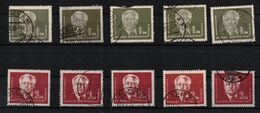 1950/52, 1 Und 2 Mark Pieck, Fünfmal Gestempelt (Michel 290,- Billigst) - Used Stamps