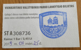 Lithuania Aukstaitija National Park Ticket - Eintrittskarten