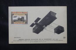 FRANCE - Vignette De La Grande Semaine D'Aviation De Reims En 1909 Sur Carte Postale D'Aviation - L 69402 - Aviation