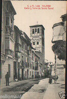 ANTIGUA POSTAL DE TOLEDO CALLE Y TORRE DE SANTO TOME POSTCARD POSTKARTE  CC01113 - Andere & Zonder Classificatie