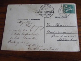 RELAIS De REETH Sur Carte Vue Pour Le RELAIS De WAERLOOS En 1913 (cote E) - Bolli A Stelle