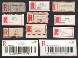 Hungary  - REGISTERED Vignette Label LOT Different Types 1910-2020 - BIANCO , Philatelis Organization MABÉOSZ - Damages - Machine Labels [ATM]