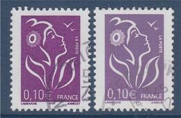 Marianne De Lamouche ITVF 0.10€ Violet Rouge 3732 Et 3732a Oblitérés - 2004-2008 Marianne De Lamouche