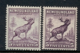 Newfoundland 1932-37 Views 5c Caribou Die I & II MLH - Autres & Non Classés