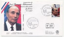 FRANCE - Env. Affr 3,00 François MITTERRAND, Obl "Inauguration Du Quai F. MITTERRAND" 16 Jarnac 11/1/1997 - Matasellos Conmemorativos