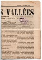 France Page De Journal De 1869 L' écho Des Vallées 2c Lilas Obl 46eme Année - Giornali