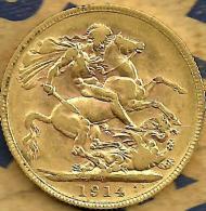 AUSTRALIA 1 SOVEREIGN ST GEORGE DRAGON FRONT KGV HEAD BACK 1914 P PERTH AU GOLD VF+ READ DESCRIPTION CAREFULLY!!! - Other & Unclassified