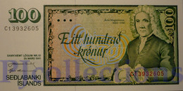 ICELAND 100 KRONUR 1981 PICK 50a UNC SIG. 49 - Island