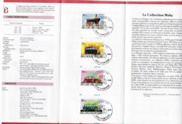 Feuillet Poste FDC 2232 à 2235 Automobile Voiture Collection Mahy Charleroi - 1981-1990