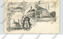 8262 ALÖTTING, Pfarrkirche, Kapuziner Kloster, Heil. Kapelle, Hauptplatz, 1898, Kl. Druckstelle - Altoetting