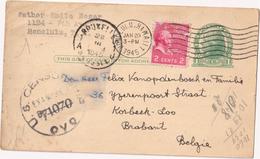 Stamped Stationery Sent From Honolulu To Korbeek-Lo - Censor - 1945 - 1941-60