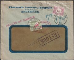 Belgique / Luxembourg 1933. Lettre Non Affranchie, Double Taxe (refusé à Luxembourg), Déboursé Postes Et Télégraphes - Impuestos