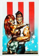 Carte Postale RANXEROX - Illustration Liberatore Tamburini  American Flag 1985  Tatouage Tattoo  15/2 - Ranxerox