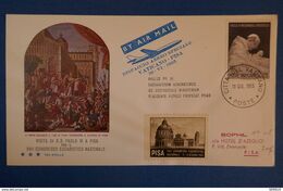B54 ITALIE VATICAN LETTRE 1965 PAR AVION POUR PISE + COMBINAISON PLAISANTE - Briefe U. Dokumente