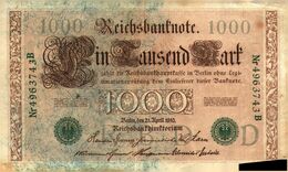 Suite De 2  Billets  > Allemagne  > 21 /4/1910 / 1000 Mark  Sceaux Et  Numéros Vert   743 B 744 B/ Neuf/ - 1.000 Mark