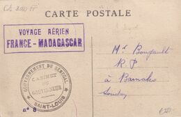 DDX 535 - SENEGAL - Carte-Vue TP 30 C ST LOUIS Vers BAMAKO - Cachet Encadré " Voyage Aérien France-Madagascar " - Airmail