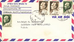 Yugoslavia Air Mail Cover Sent To USA 18-10-1972 - Luftpost