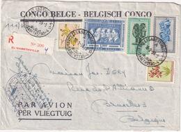 Envelope Congo Belge - Belgisch Congo - Par Avion Per Vliegtuig - Registered Mail - Elisabethville Sent To Bruxelles 195 - Autres & Non Classés