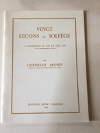 Christian Manen. Vingt Leçons De Solfège - Opera