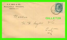 CANADA - ENTIERS POSTAUX, 1898 - FROM F. P. REID & CO, WHOLESALE GROCERS, MONCTON, NB - 1 CENT STAMP, VICTORIA - - Storia Postale