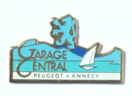 Pin's GARAGE CENTRAL - Peugeot - Annecy (74) - Lion Et Voilier - J634 - Peugeot