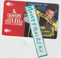 Télécarte - Carte  Clés D ' Hôtel :  Queens , Hotel Et Casino , Mike  Hammer - Tarjetas-llave De Hotel