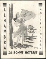 Programme Music Hall - Alhambra - La Bonne Hôtesse - Circa Décembre 1949 - Programme