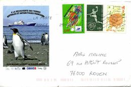 FRANCE. Enveloppe Illustrée Ayant Circulé En 2016. Manchots Des TAAF. - Fauna Antartica