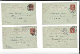 4 Correspondants Allemands De Lucien Herr ( 1914 ) Gmund Salzwedel  Liebenwerda Ostenwieck  Semeuse Cachet Allemand - Covers & Documents