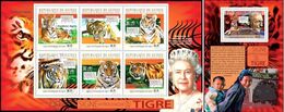 Guinea 2010, Year Of The Tiger, 6val In BF+BF - Astrology