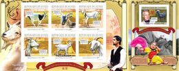 Guinea 2010, Year Of The Goat, 6val In BF+BF IMPERFORATED - Astrology