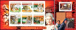 Guinea 2010, Year Of The Tiger, 6val In BF+BF IMPERFORATED - Astrology