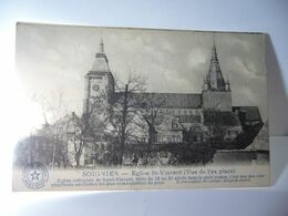 SOIGNIES SWANIE ZINNIK SOUGNIVES BELGIQUE BELGIUM HAINAUT EGLISE ST VINCENT CPA 1919  LA BELGIQUE HISTORIQUE - Soignies