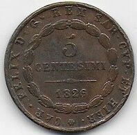 Sardaigne - 5 Centesimi  1826 - Piémont-Sardaigne-Savoie Italienne
