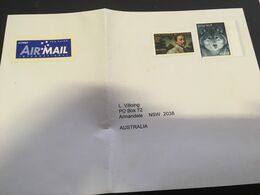 (K 31) USA To Australia (with Stamps Wolf & William) - 23x16 Cm (folded In Middle) USS G. Washington Aircraft Carrier (2 - Cartas