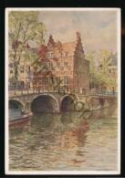 Amsterdam - Brug Bij Het Huis Aan De Drie Grachten - Aquarel/Krijttekening  H.E.Roodenburg - [AA47-4.224 - Sonstige & Ohne Zuordnung