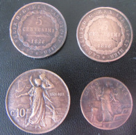 Italie + Royaume De Sardaigne - 4 Monnaies : 5 Centesimi 1826 L Et P, 10 Centesimi 1911, 5 Centesimi 1918 - Verzamelingen