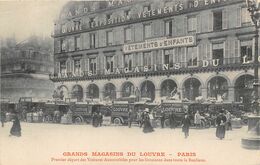 GRAND MAGASIN DU LOUVRE- PARIS PREMIER DEPART DES VOITURE AUTOMOBILES POUR LES LIVRAISON DANS TOUTES LA BANLIEUE - Winkels