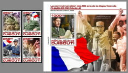 DJIBOUTI 2020 MNH Charles De Gaulle 4v+S/S - OFFICIAL ISSUE - DHQ2028 - De Gaulle (General)