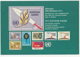 UN Genf 1973 Souvenir Folder 30-36 **, Annual Collection, Jahressammelmappe, 4 Scans, UNO Geneva Postfrisch, MNH - Cartas & Documentos