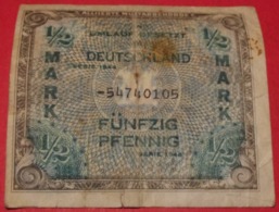 1944  GERMANIA TERZO REICH HITLER BANCONOTE TEDESCA 1/2 REICH MARK GERMANY BANKNOT BILLET DE BANQUE ALLEMAND NAZI - 50 Mark